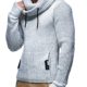 LEIF NELSON Herren Pullover Hoodie Strickpullover Longsleeve Sweater Sweatshirt Zipper LN5060; Größe XL, Grau